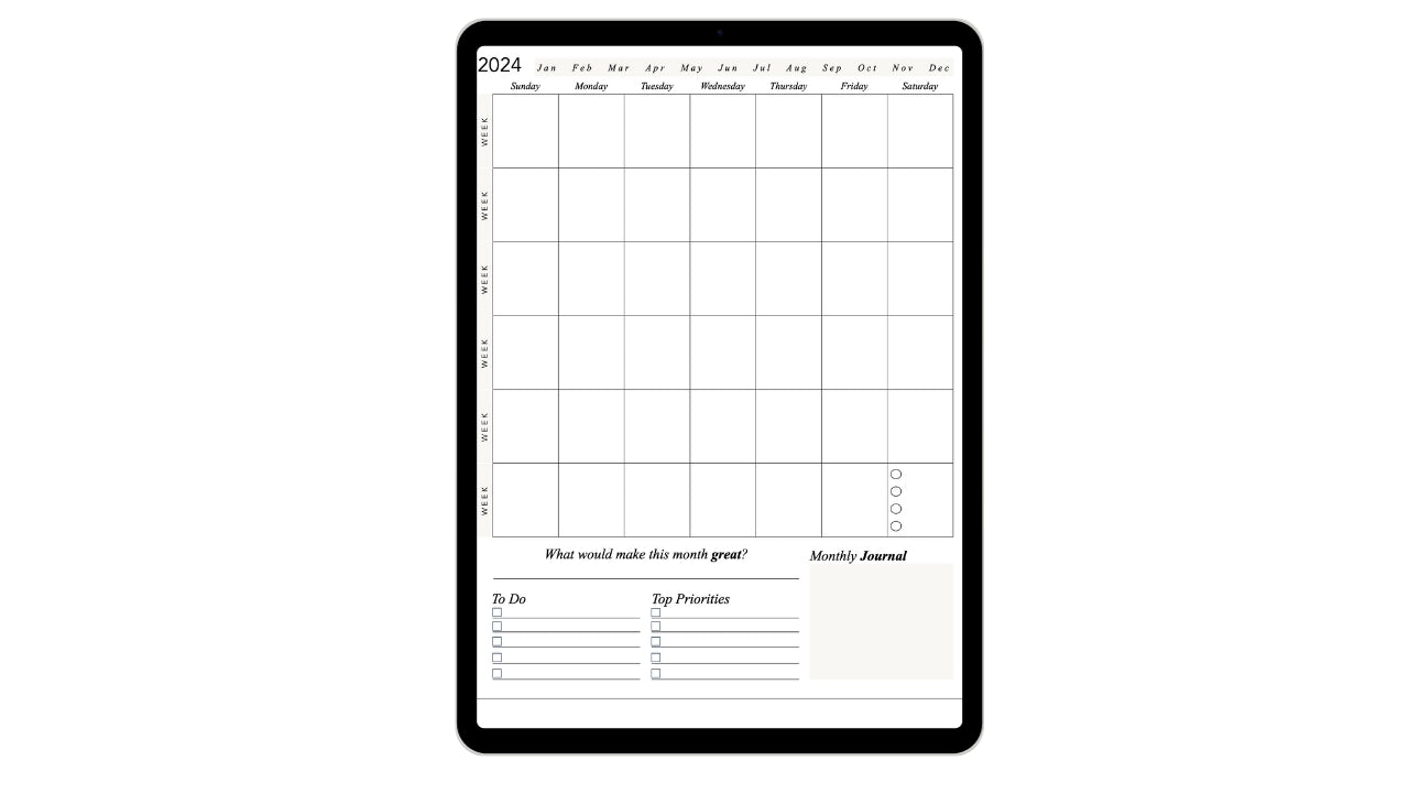 Digital Monthly Planner